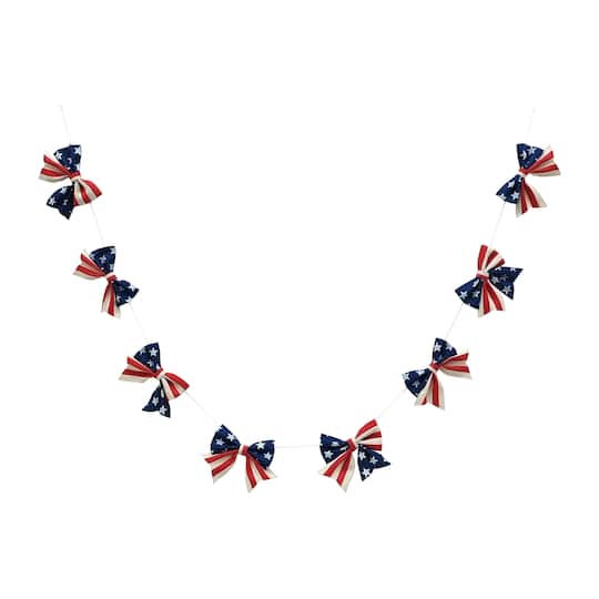 Celebrate It; 6ft. Stars & Stripes Bow Garland by Celebrate It™; Category:Wall Decor; Image:1
